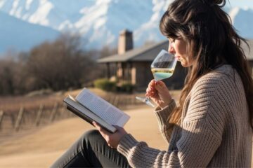 Una copa de vino, un libro y la montaña: invierno perfecto