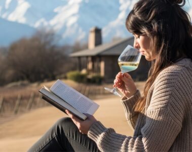 Una copa de vino, un libro y la montaña: invierno perfecto